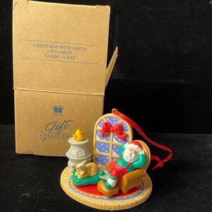 Avon Vintage Christmas with Santa Ornament “taking a nap”